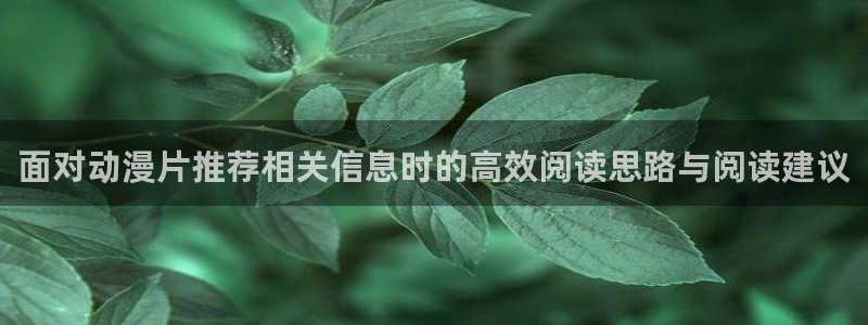 2026omofun动漫推荐:面对动漫片推荐相关信息时的高效阅读思路与阅读建议配图